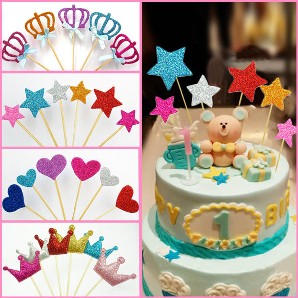 Multi-color Theme Cupcake Cake Toppers