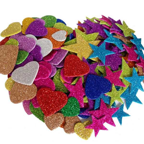 Mini Heart Star Foam Glitters Stickers