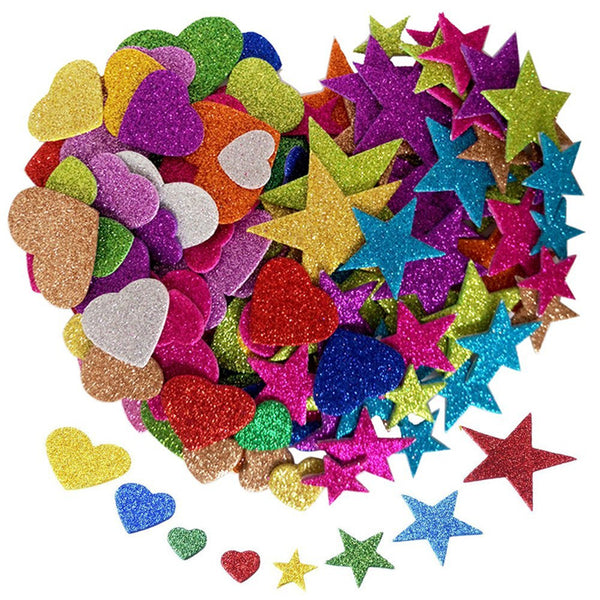 Mini Heart Star Foam Glitters Stickers