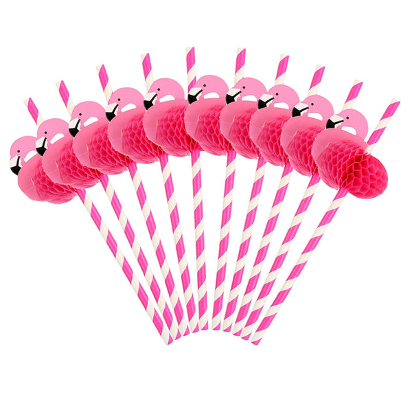 3D Flamingo Straw Bendable Plastic Drinking Straws