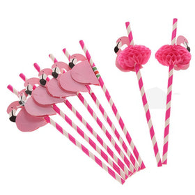3D Flamingo Straw Bendable Plastic Drinking Straws