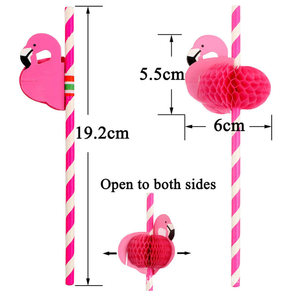 3D Flamingo Straw Bendable Plastic Drinking Straws