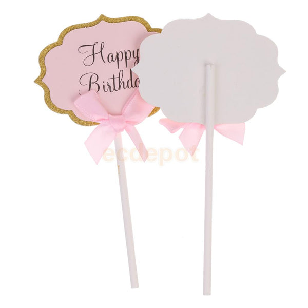 Happy Birthday Cake Stick Toppers