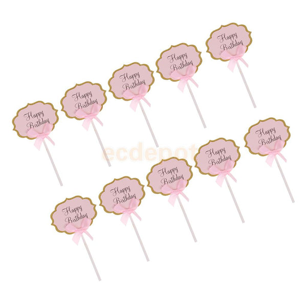Happy Birthday Cake Stick Toppers