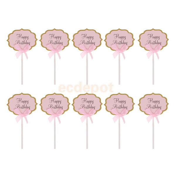 Happy Birthday Cake Stick Toppers