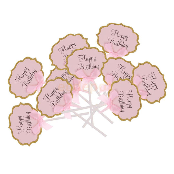 Happy Birthday Cake Stick Toppers
