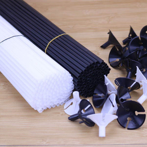 Black or White Plastic Balloon Sticks