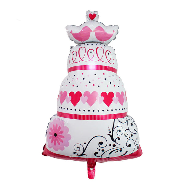 Large Size Cake and Wine Bottle Birthday Balloon