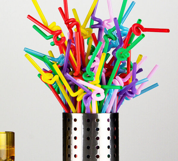 Colorful Plastic Bendable Drinking Straw