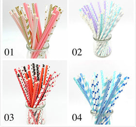 Mixed Color Drinking Paper Straws
