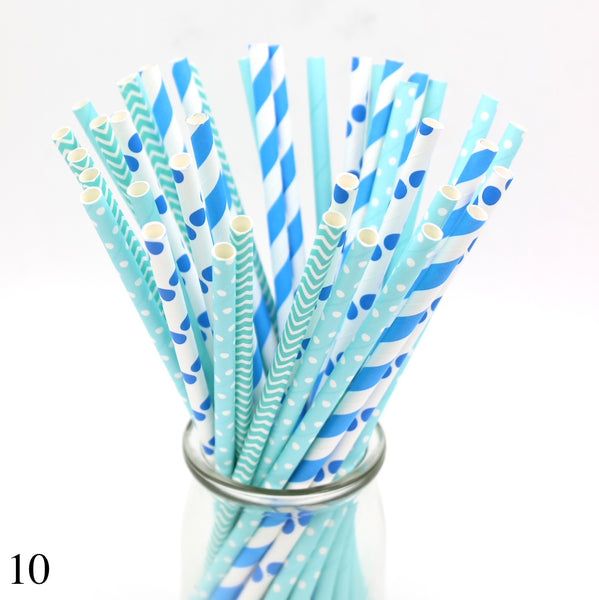 Mixed Color Drinking Paper Straws