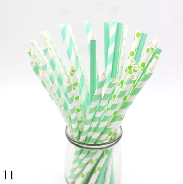 Mixed Color Drinking Paper Straws