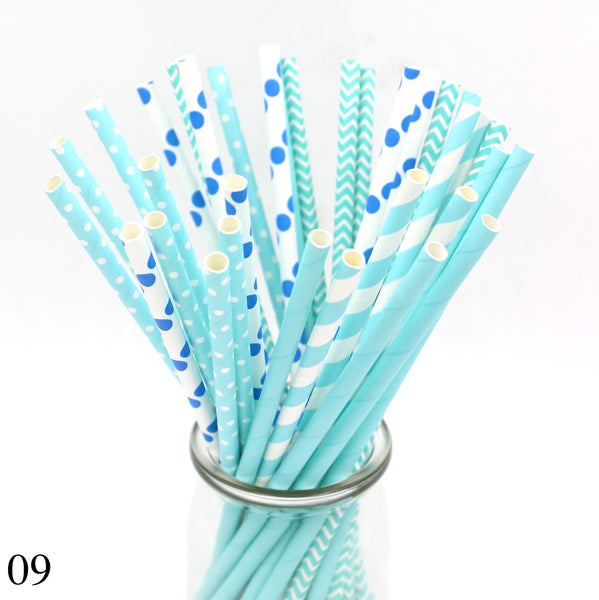 Mixed Color Drinking Paper Straws