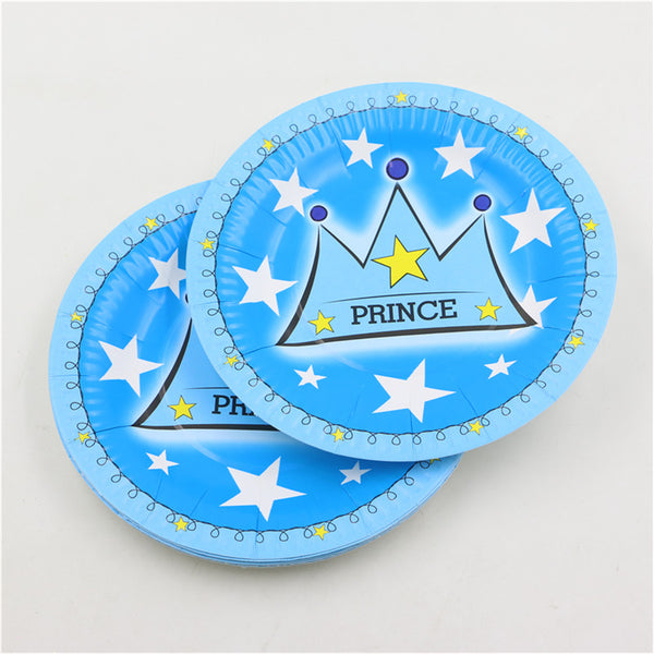 Prince Crown Birthday Party Tableware Set