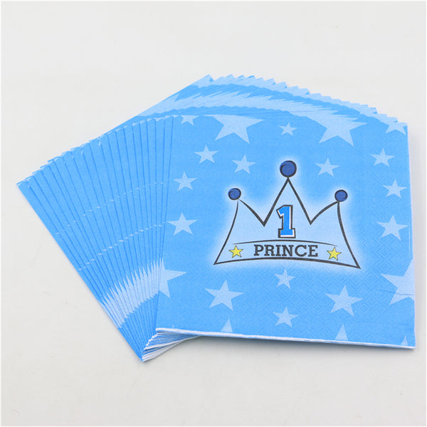 Prince Crown Birthday Party Tableware Set