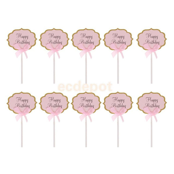 Happy Birthday Cake Stick Toppers